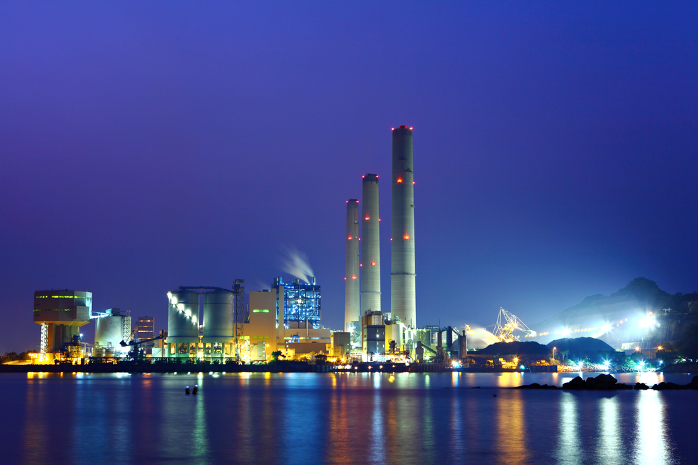 power station at night power station at night